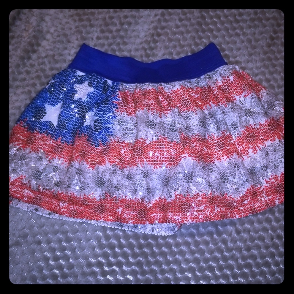 Justice Sequence American Flag Skirt